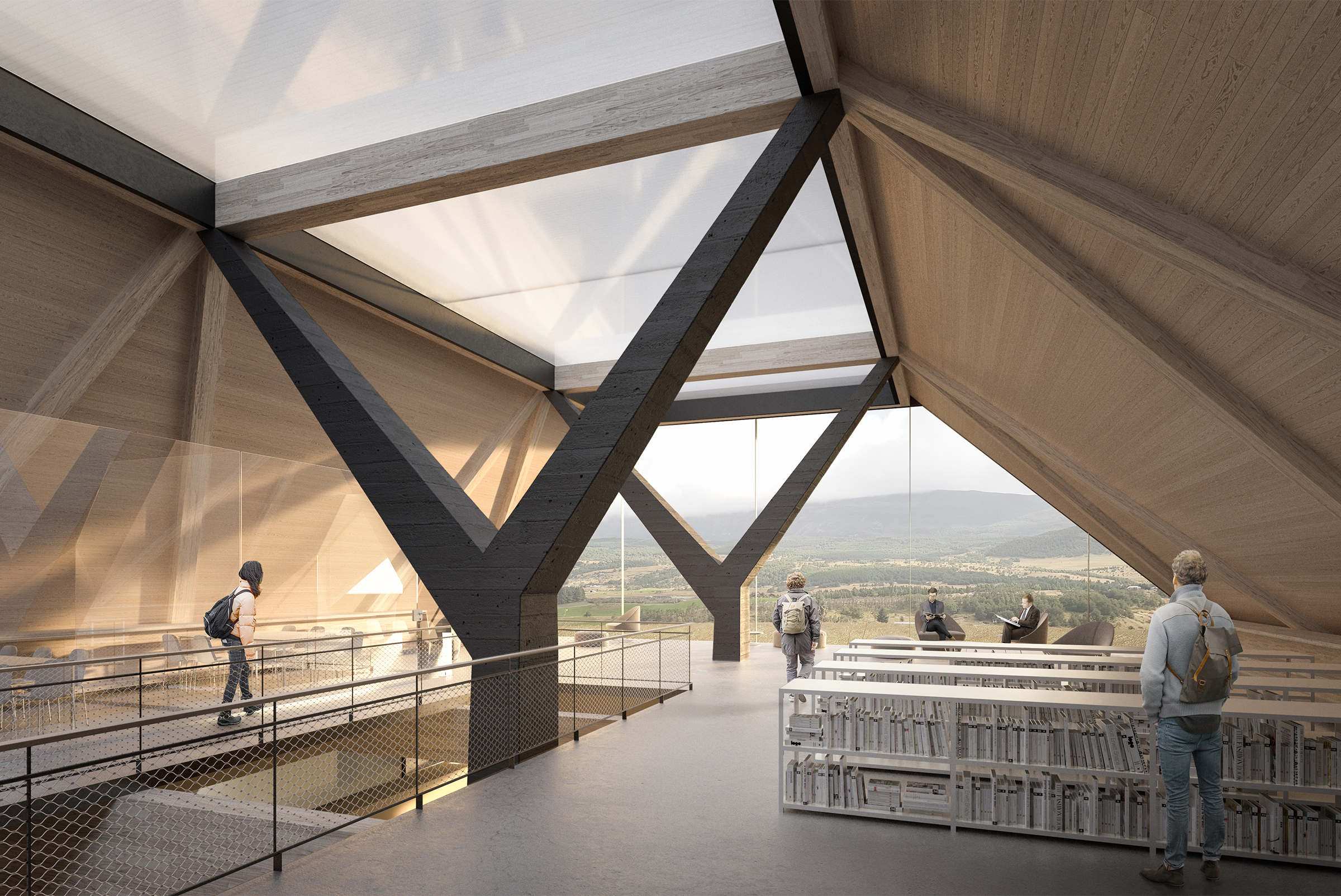 Vista interior biblioteca Fuente: Mas y Fernández Arq / L. Signorelli / S. Valdivieso