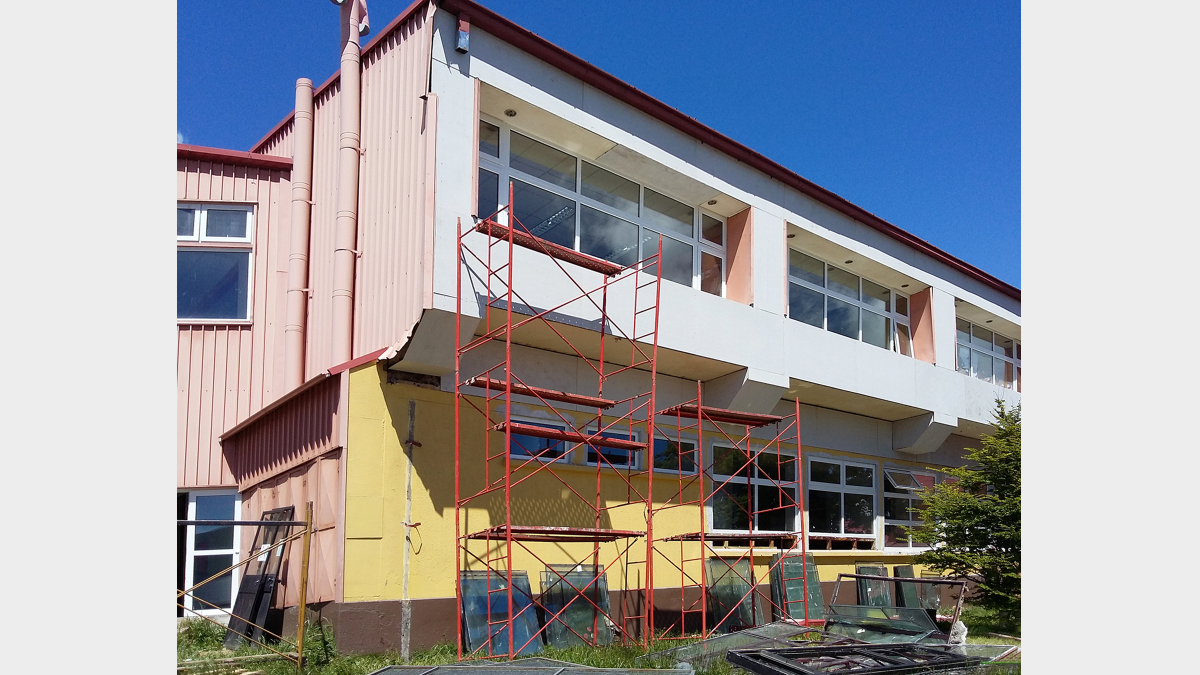 Durante el mejoramiento de la envolvente térmica de la Escuela Baquedano